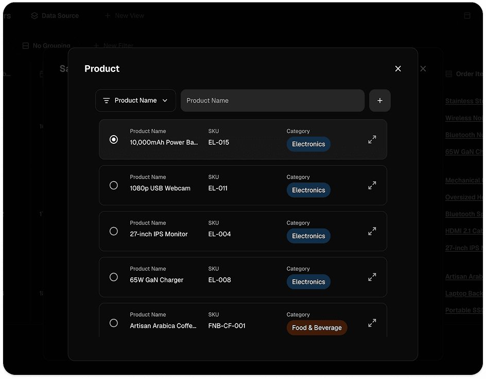 Pilih data yang sudah tersimpan